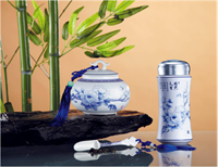 國色天香（保溫杯鼓型茶罐三件套）