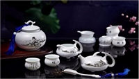傳香（羊脂玉瓷水墨茶具12件套）