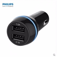 飛利浦DLP2357手機充電器一拖二3.1A 蘋果ipad通用點煙器車充