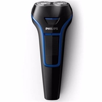 飛利浦（PHILIPS）電動剃須刀充電式男士刮胡刀胡須刀剃胡刀雙刀頭水洗干濕兩用 航海藍S100/02-經典標準型
