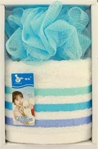 夏爽  毛巾1條+浴球1個套裝組合