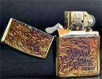 唐草之Zippo在側(cè)-燒金色系列 打火機(jī) ZBT-3-20a