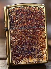 唐草之Zippo在側(cè)-燒金色系列 打火機(jī) ZBT-3-20a