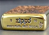唐草之Zippo在側(cè)-燒金色系列 打火機(jī) ZBT-3-20a