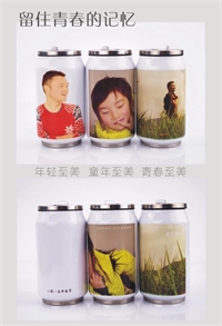 380ml真空不銹鋼印刷相片易拉罐杯 0406