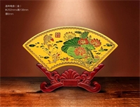 12寸扇形系列這年有余工藝擺件
