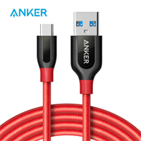 Anker安克 USB Type-C 拉車線0.9米 紅色盒裝