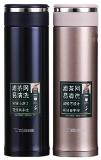 象印帶茶漏網不銹鋼雙層真空保溫杯泡茶杯