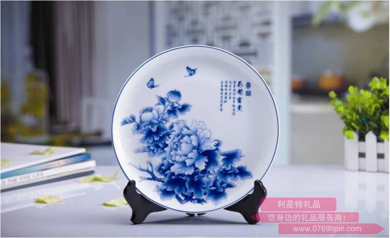 花開富貴青花10寸掛盤YHY-GH007A.jpg