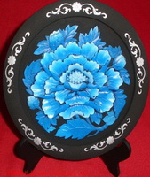 炭雕-藍(lán)芙蓉圓盤
