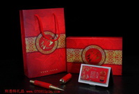 中國紅瓷筆+紅瓷名片夾