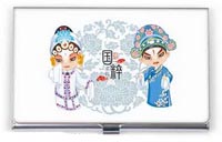白色招財童子名片盒