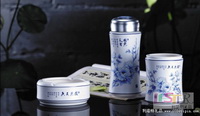 國色天香保溫杯筆筒煙灰缸三件套