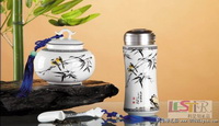 悅  語保溫杯茶葉罐（鼓）茶葉勺三件套