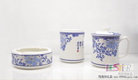 錦上添花臺面杯筆筒煙灰缸三件套（亮）