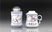 喜上眉梢 茶漏杯茶葉罐兩件套